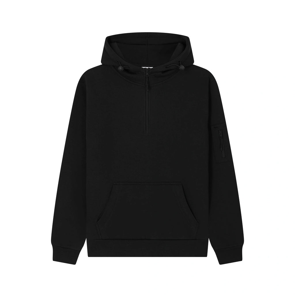 Atlas Adults Quarter Zip Hoodie - Jet Black