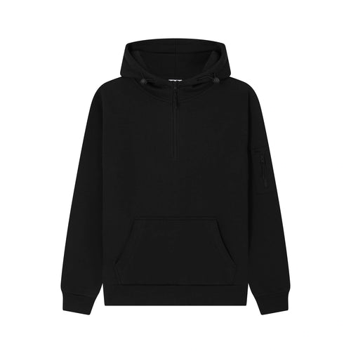 Atlas Adults Quarter Zip Hoodie - Jet Black